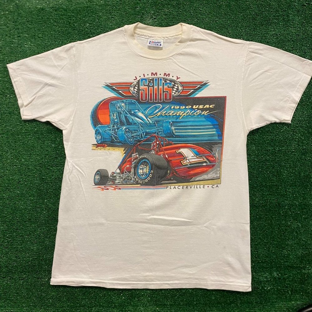 Jimmy Sills Vintage 90s Sprint Car Racing T-Shirt